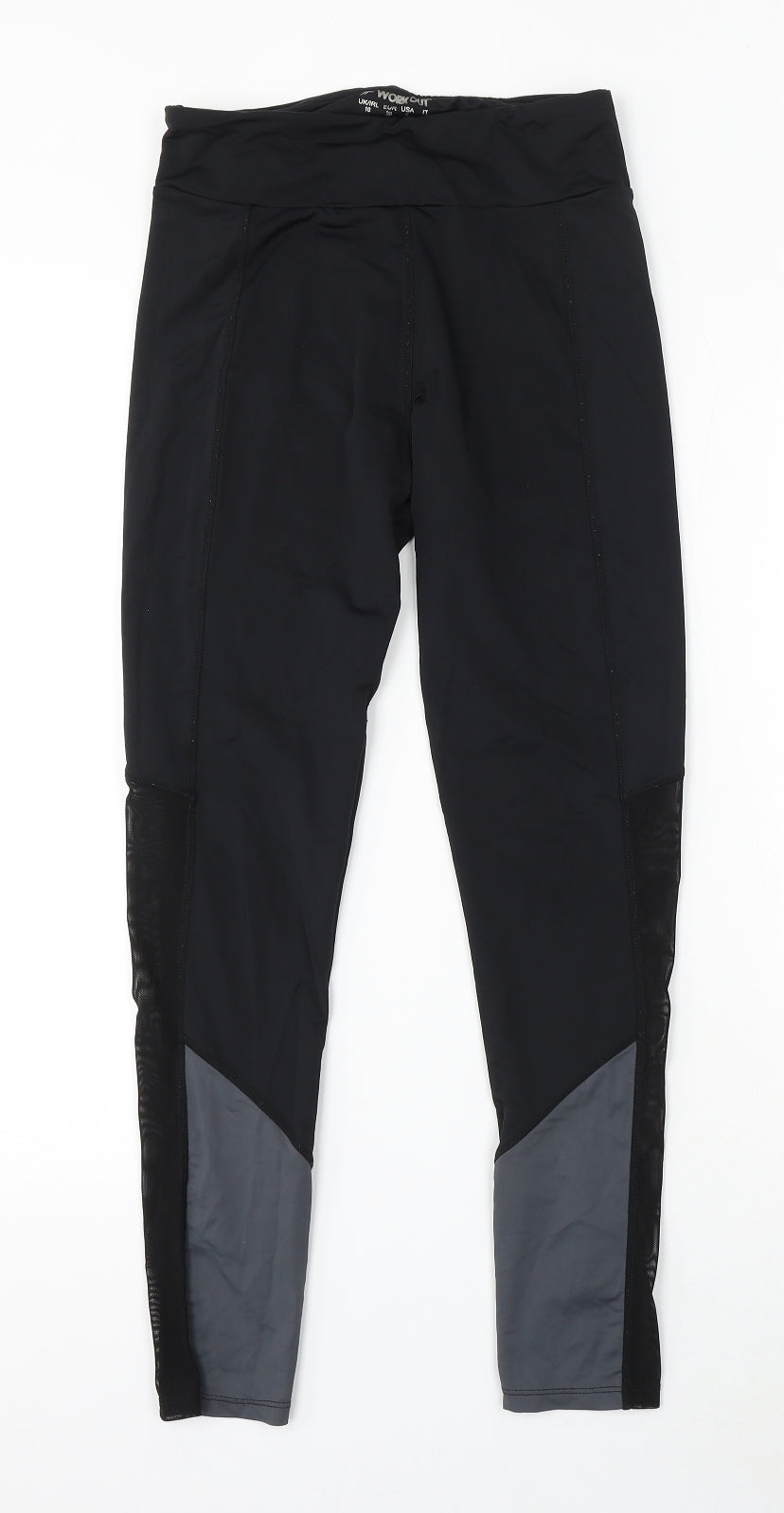 Workout Womens Black Polyester Jogger Leggings Size 10 L26 in Regular