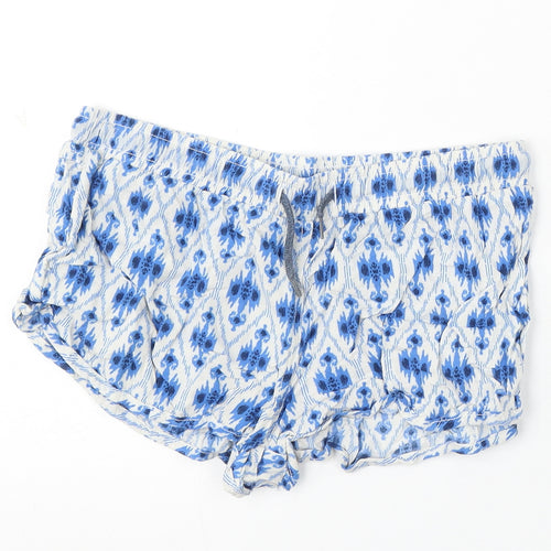 Denim & Co. Womens Blue Polyester Bermuda Shorts Size 8 L3 in Regular Drawstring