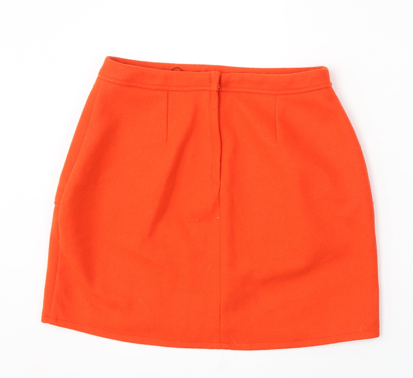 Primark Womens Orange Polyester A-Line Skirt Size 10 Zip
