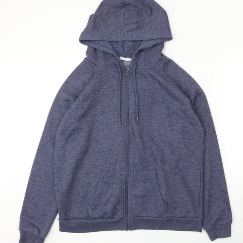 Primark Womens Blue Cotton Full Zip Hoodie Size L Zip