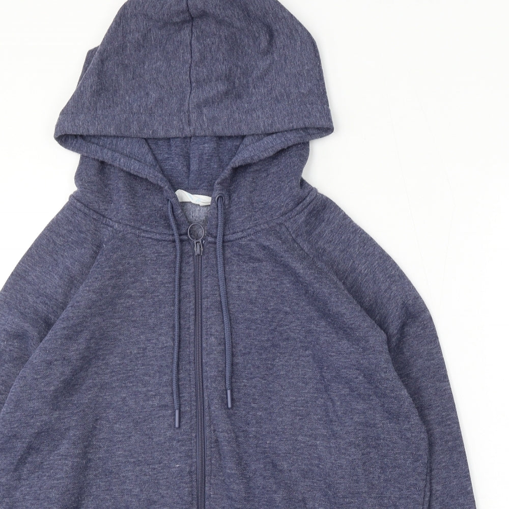 Primark Womens Blue Cotton Full Zip Hoodie Size L Zip