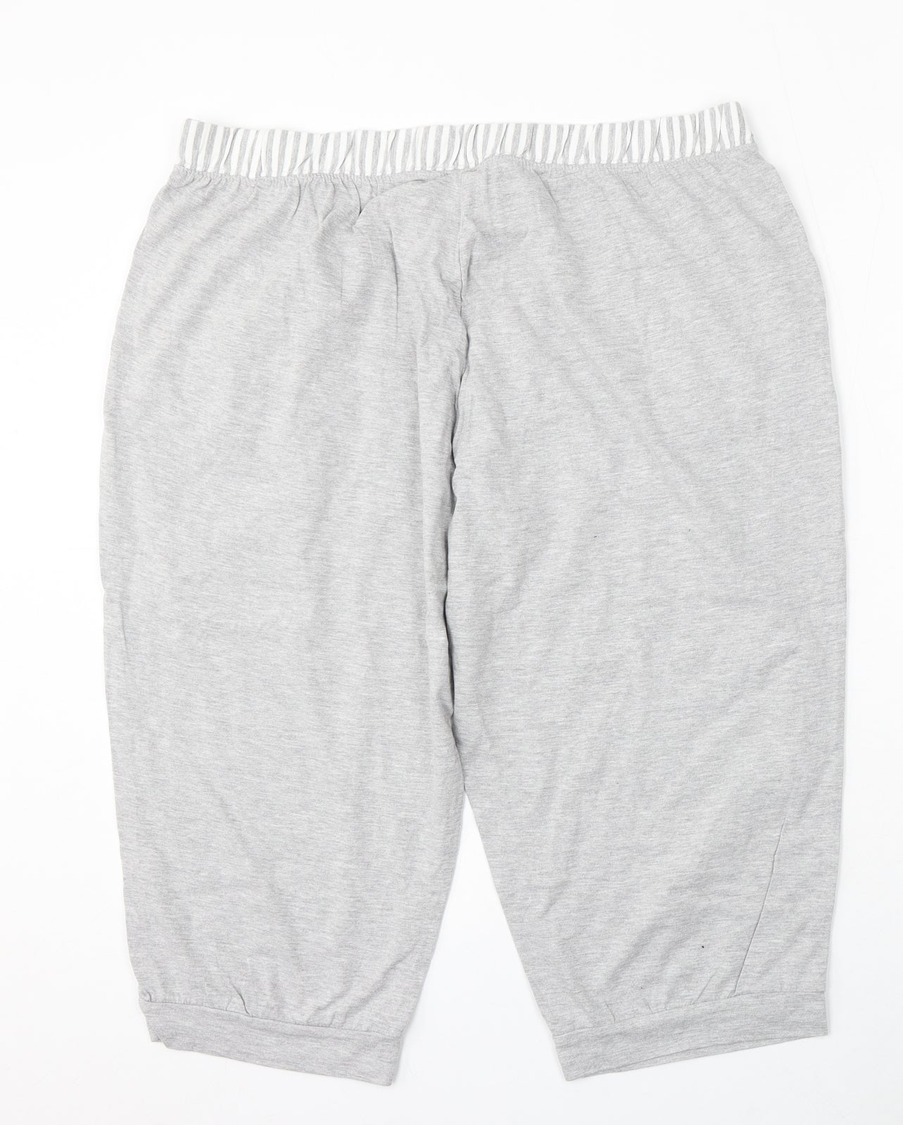 H.I.S Womens Grey Striped Cotton Sweat Shorts Size 22 L18 in Regular