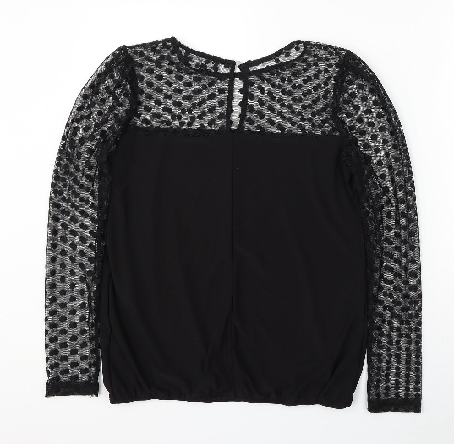 Billie&Blossom Womens Black Round Neck Polka Dot Polyester Pullover Jumper Size 12