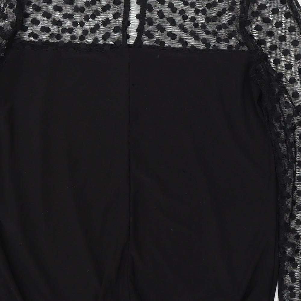 Billie&Blossom Womens Black Round Neck Polka Dot Polyester Pullover Jumper Size 12