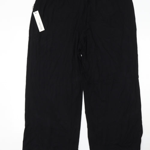 Roman Womens Black Polyester Jogger Trousers Size 20 L26 in Regular Drawstring