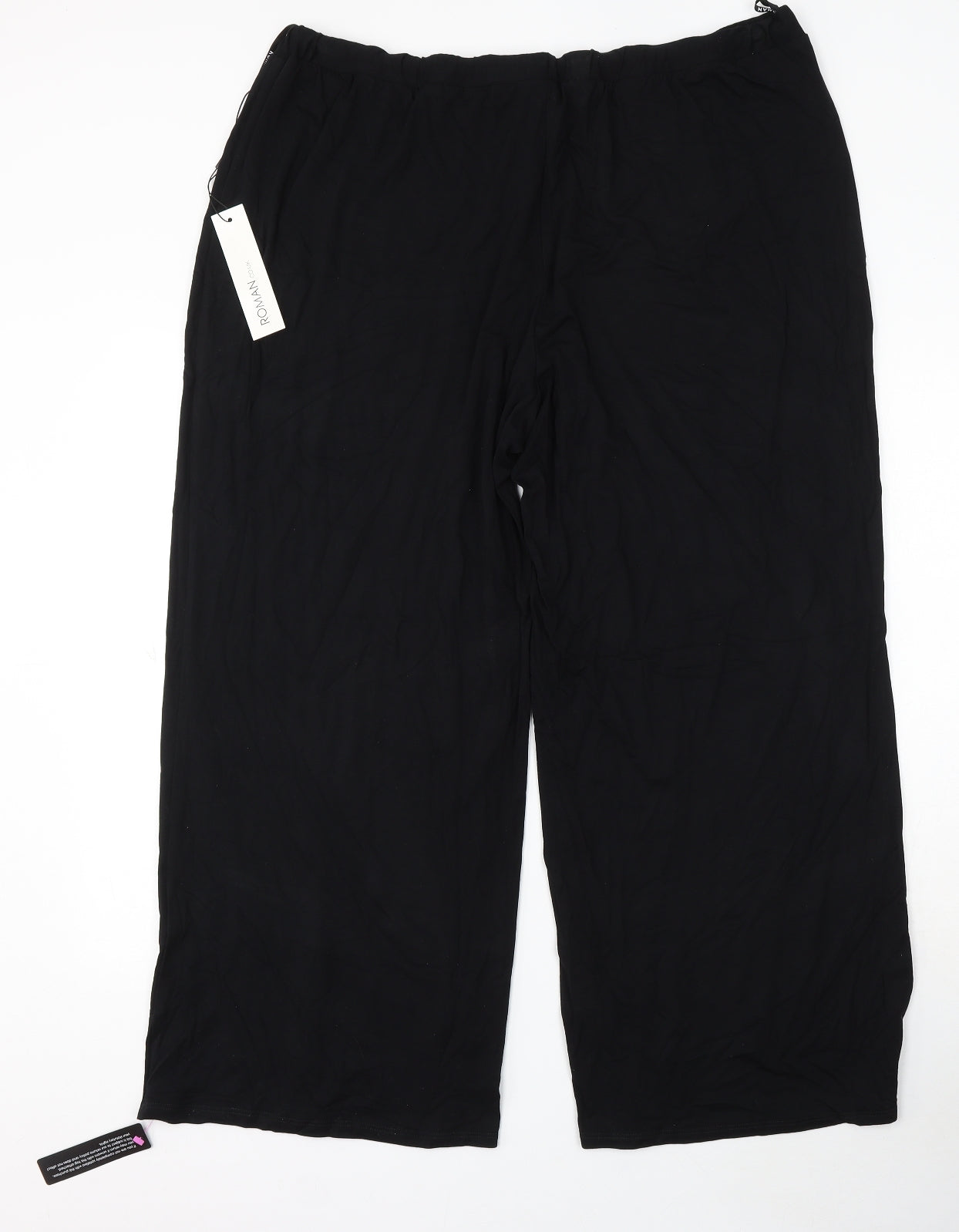 Roman Womens Black Polyester Jogger Trousers Size 20 L26 in Regular Drawstring