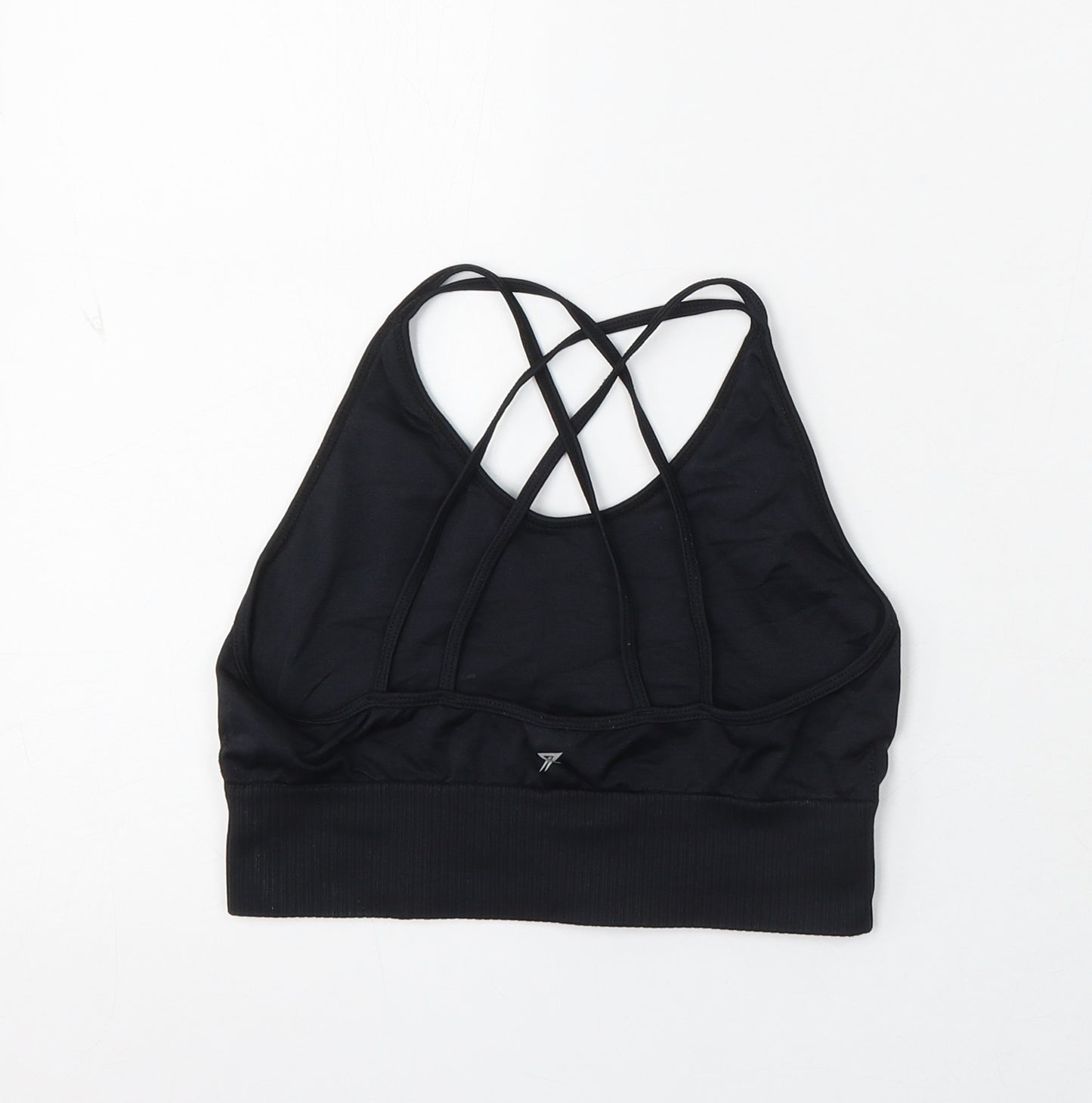 Workout Womens Black Polyester Basic Tank Size 10 Round Neck - Sports Bra