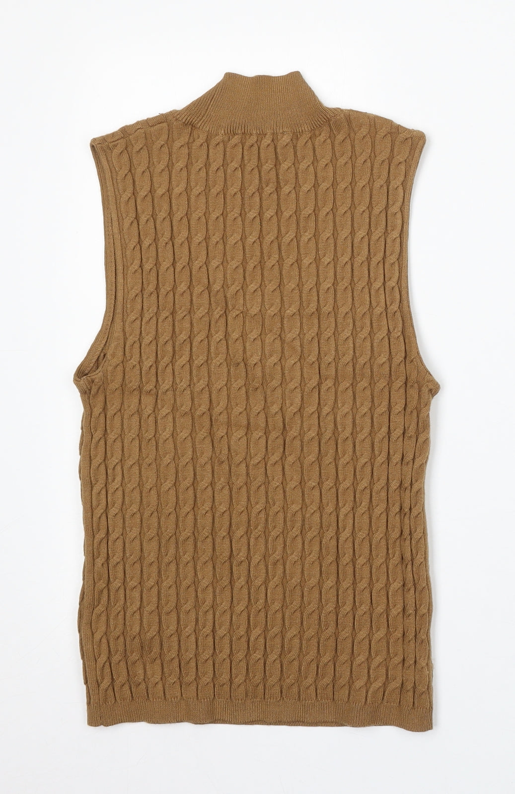 NEXT Womens Brown Mock Neck Viscose Vest Jumper Size M
