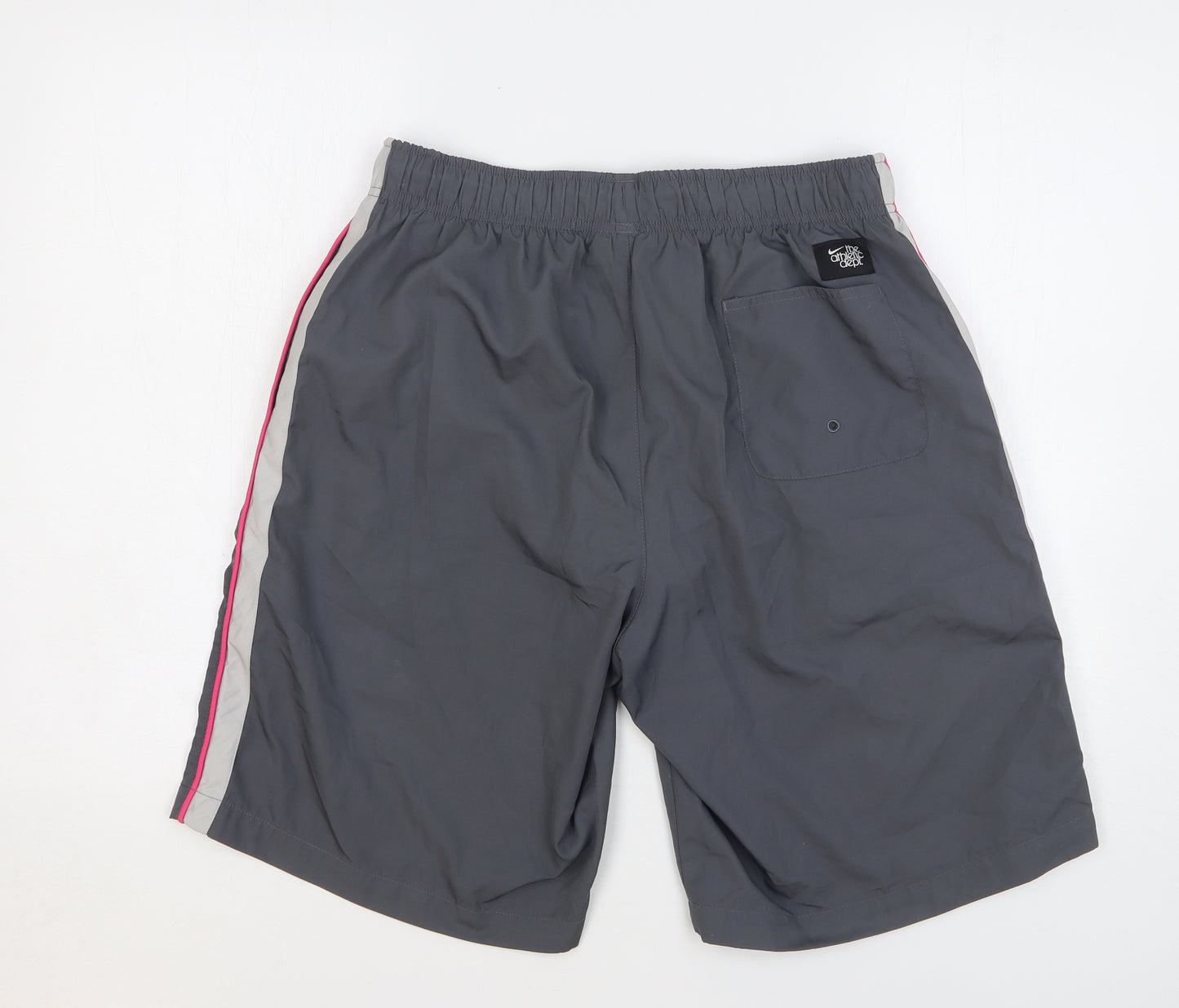 Nike Mens Grey Polyester Bermuda Shorts Size L L10 in Regular Drawstring - Swim Shorts