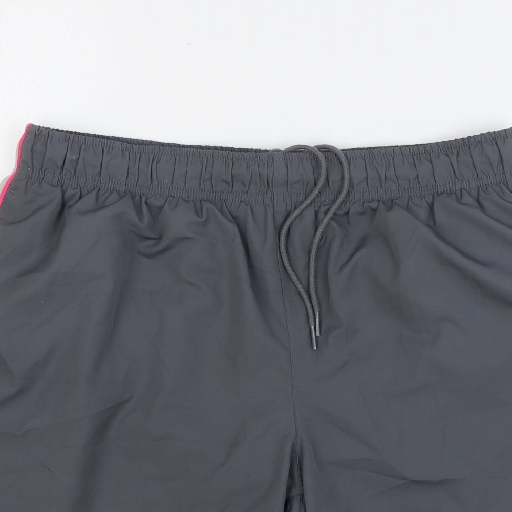 Nike Mens Grey Polyester Bermuda Shorts Size L L10 in Regular Drawstring - Swim Shorts