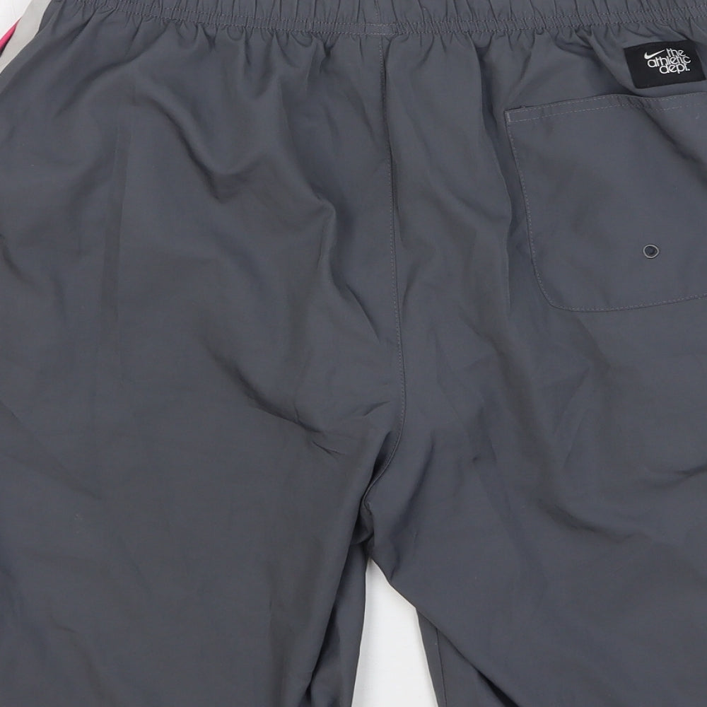 Nike Mens Grey Polyester Bermuda Shorts Size L L10 in Regular Drawstring - Swim Shorts