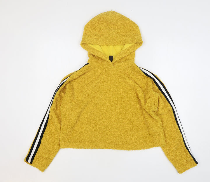 New Look Girls Yellow Polyester Pullover Hoodie Size 12-13 Years Pullover - Cropped
