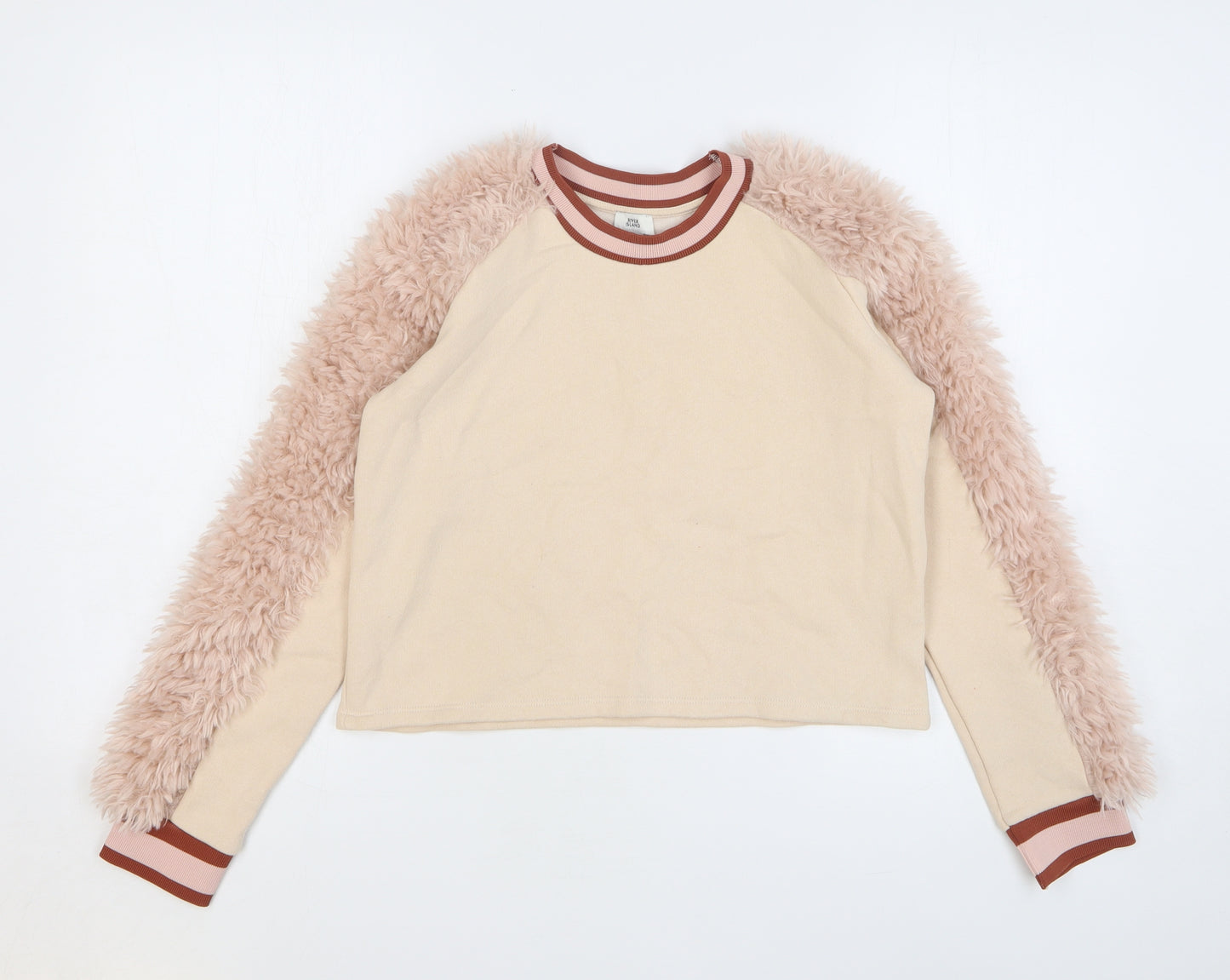River Island Girls Pink Polyester Pullover Sweatshirt Size 11-12 Years Pullover