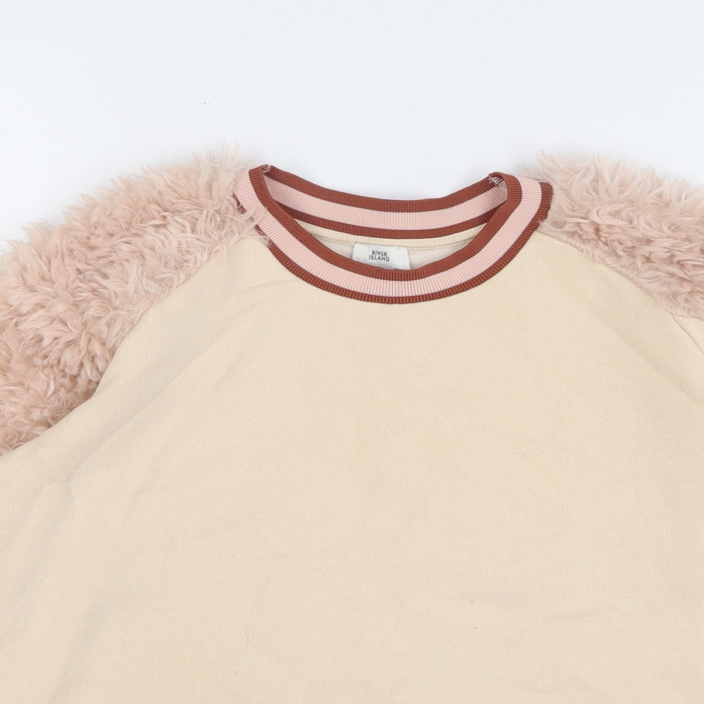 River Island Girls Pink Polyester Pullover Sweatshirt Size 11-12 Years Pullover