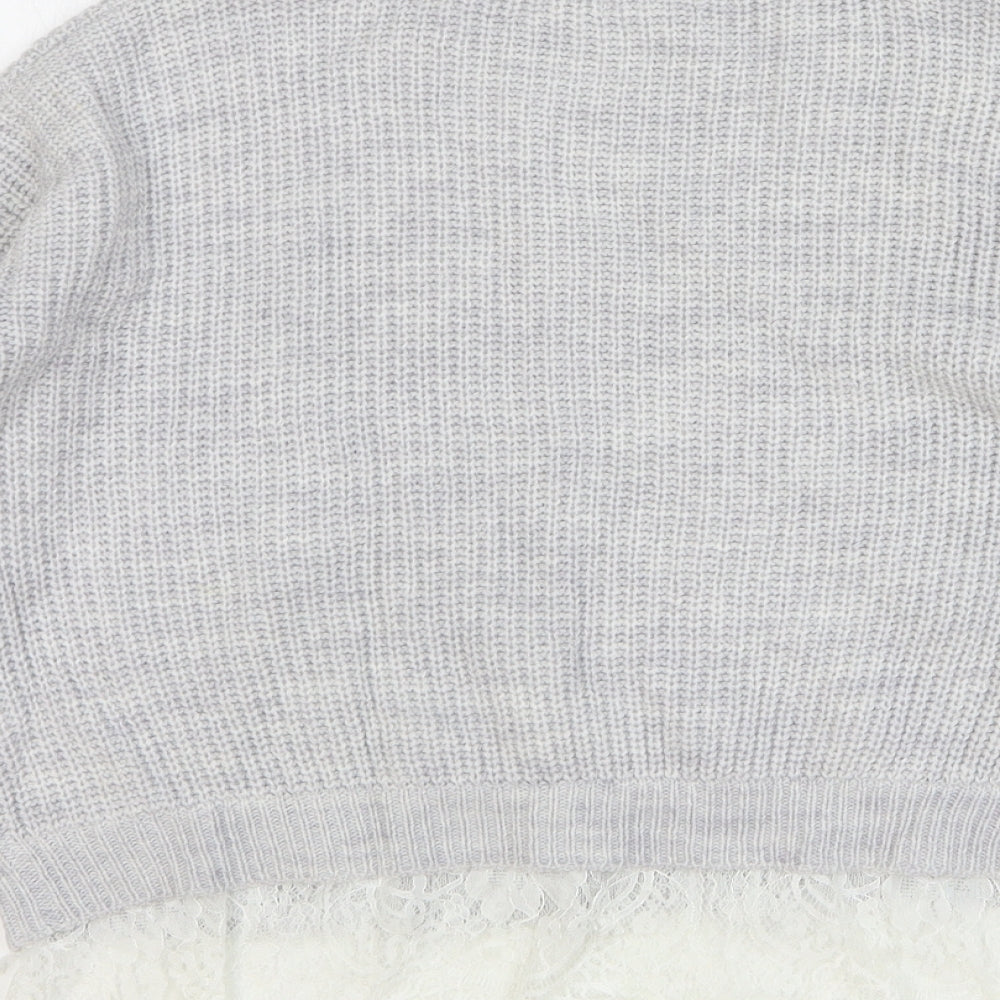 River Island Girls Green Round Neck Acrylic Pullover Jumper Size 9-10 Years Pullover