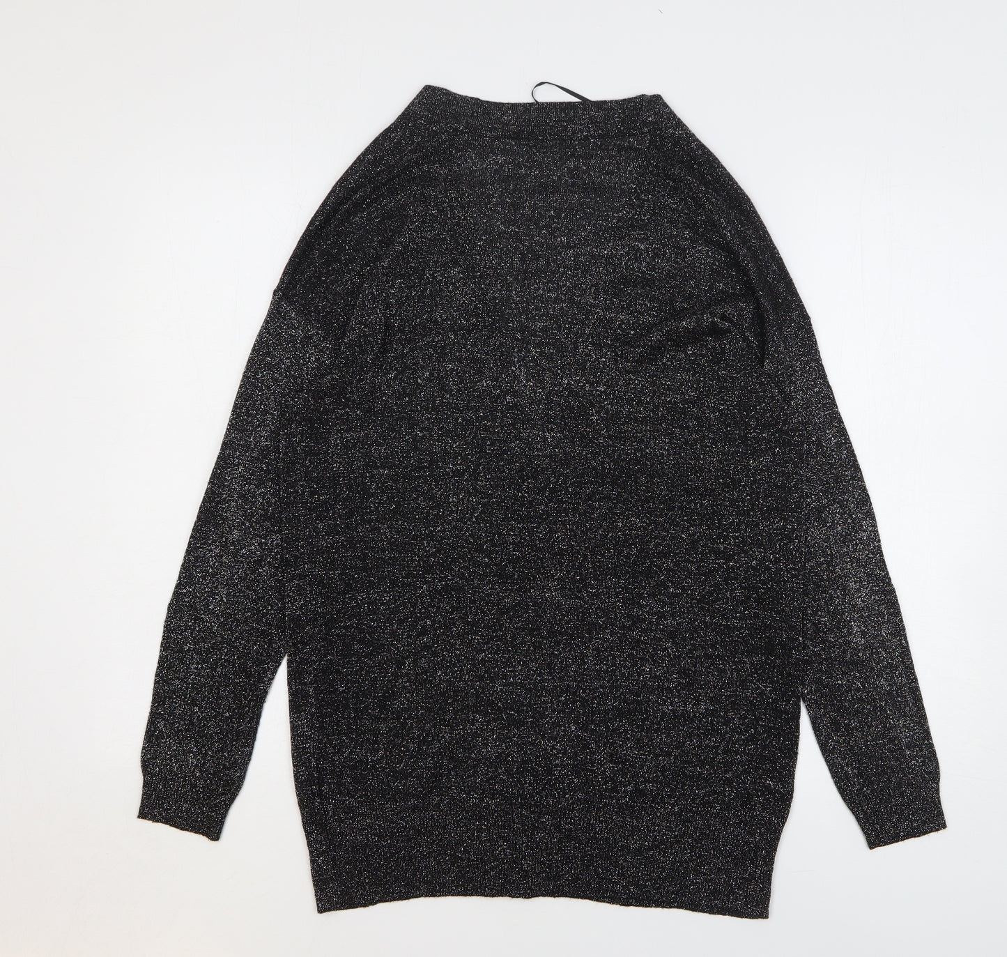 F&F Womens Silver V-Neck Viscose Cardigan Jumper Size 12