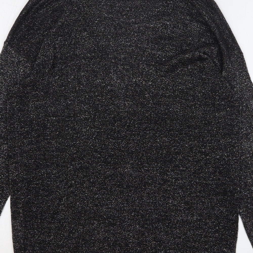 F&F Womens Silver V-Neck Viscose Cardigan Jumper Size 12