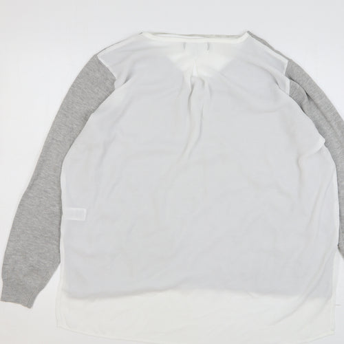 Atmosphere Womens Grey V-Neck Viscose Pullover Jumper Size 18