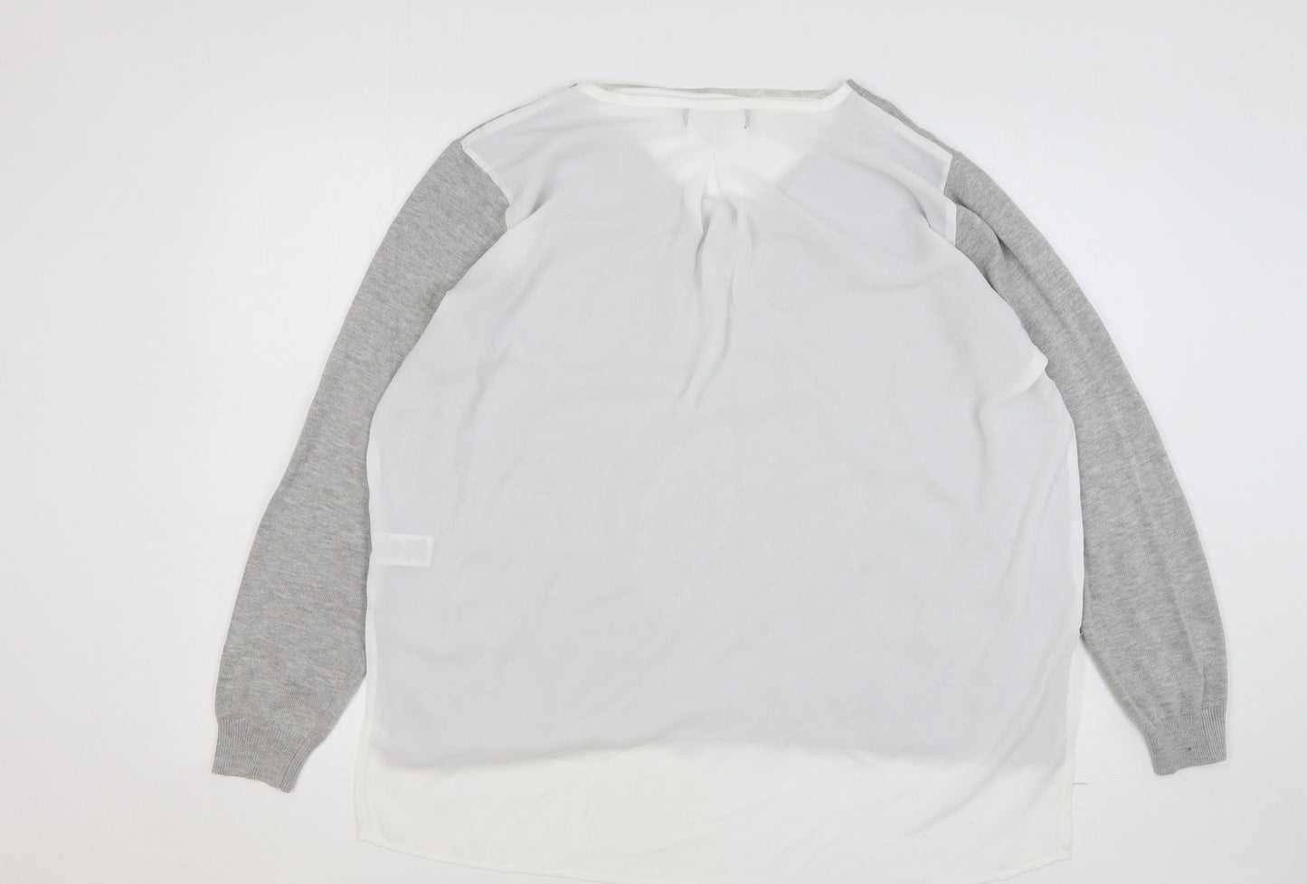 Atmosphere Womens Grey V-Neck Viscose Pullover Jumper Size 18