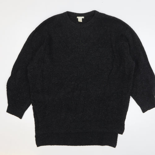 H&M Womens Grey Round Neck Acrylic Pullover Jumper Size S