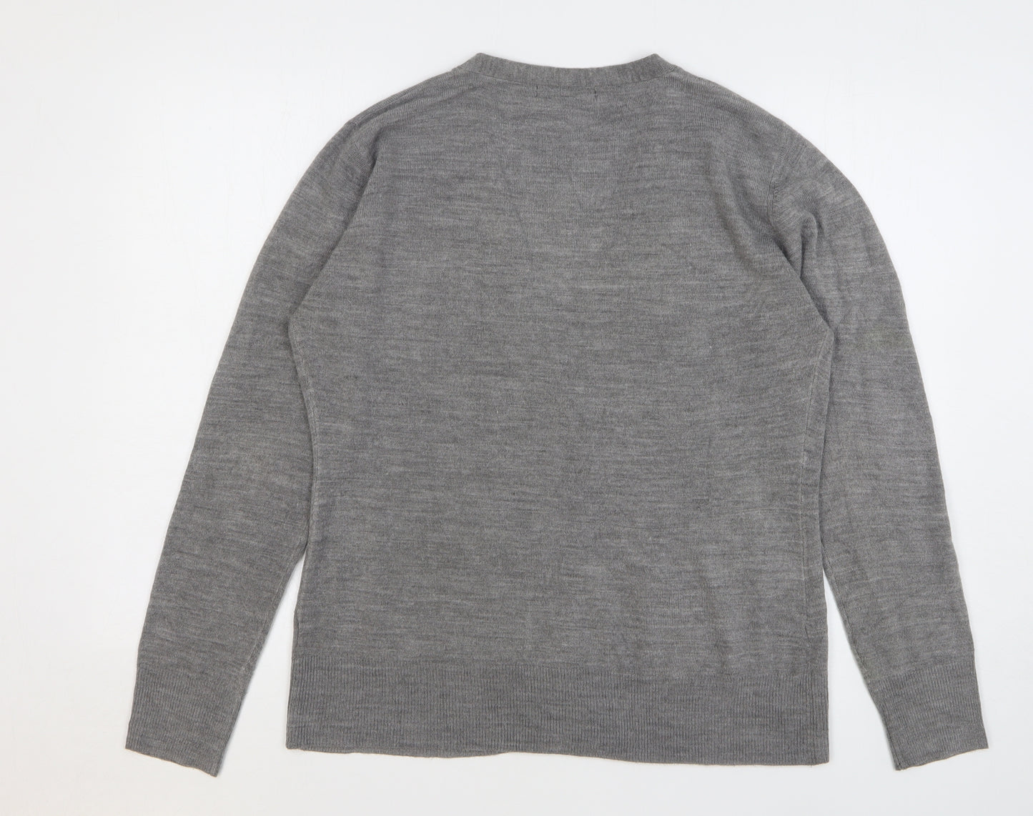 Atmosphere Womens Grey V-Neck Acrylic Cardigan Jumper Size 16