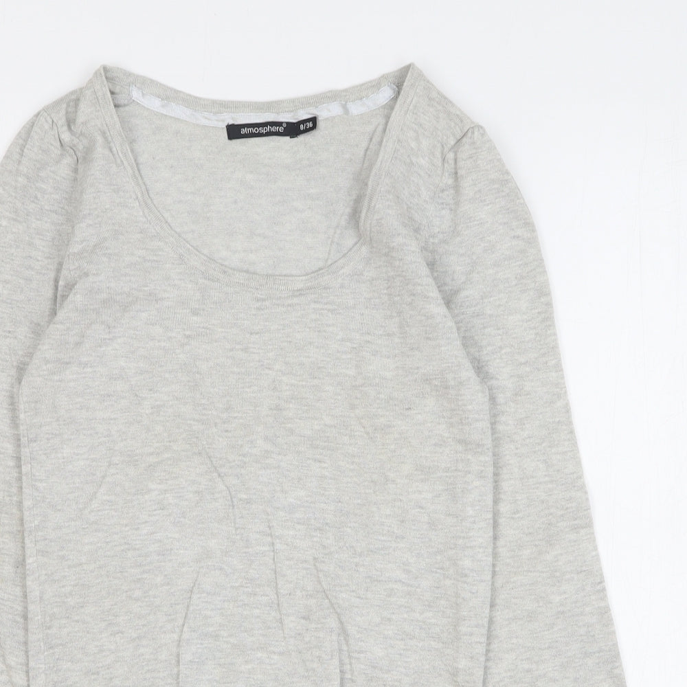 Atmosphere Womens Grey Viscose Pullover Sweatshirt Size 8 Pullover