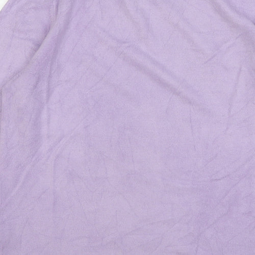 Anna Rose Womens Purple Round Neck Acrylic Pullover Jumper Size L