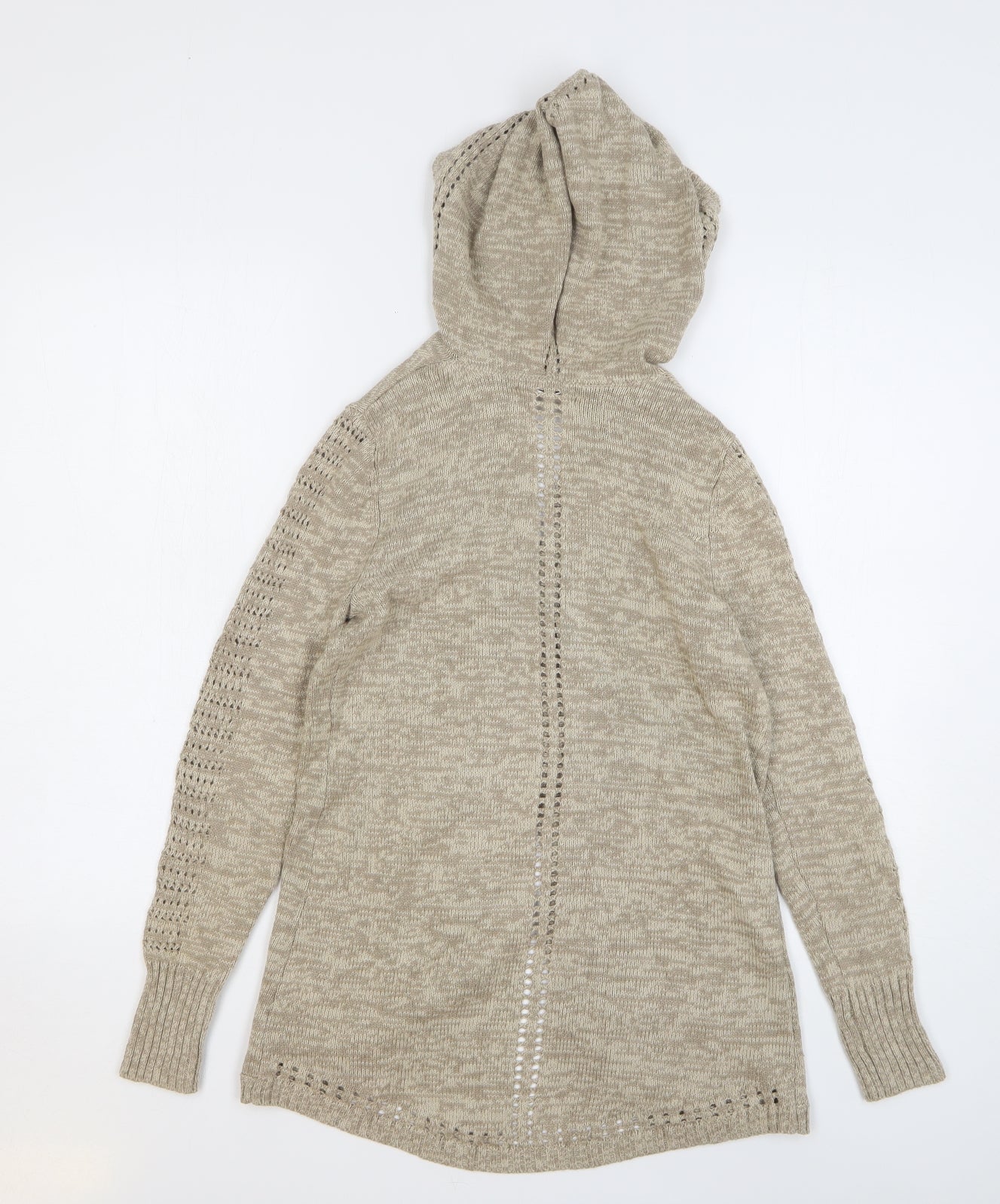 Max Studio Girls Beige Cotton Cardigan Hoodie Size 13-14 Years Tie