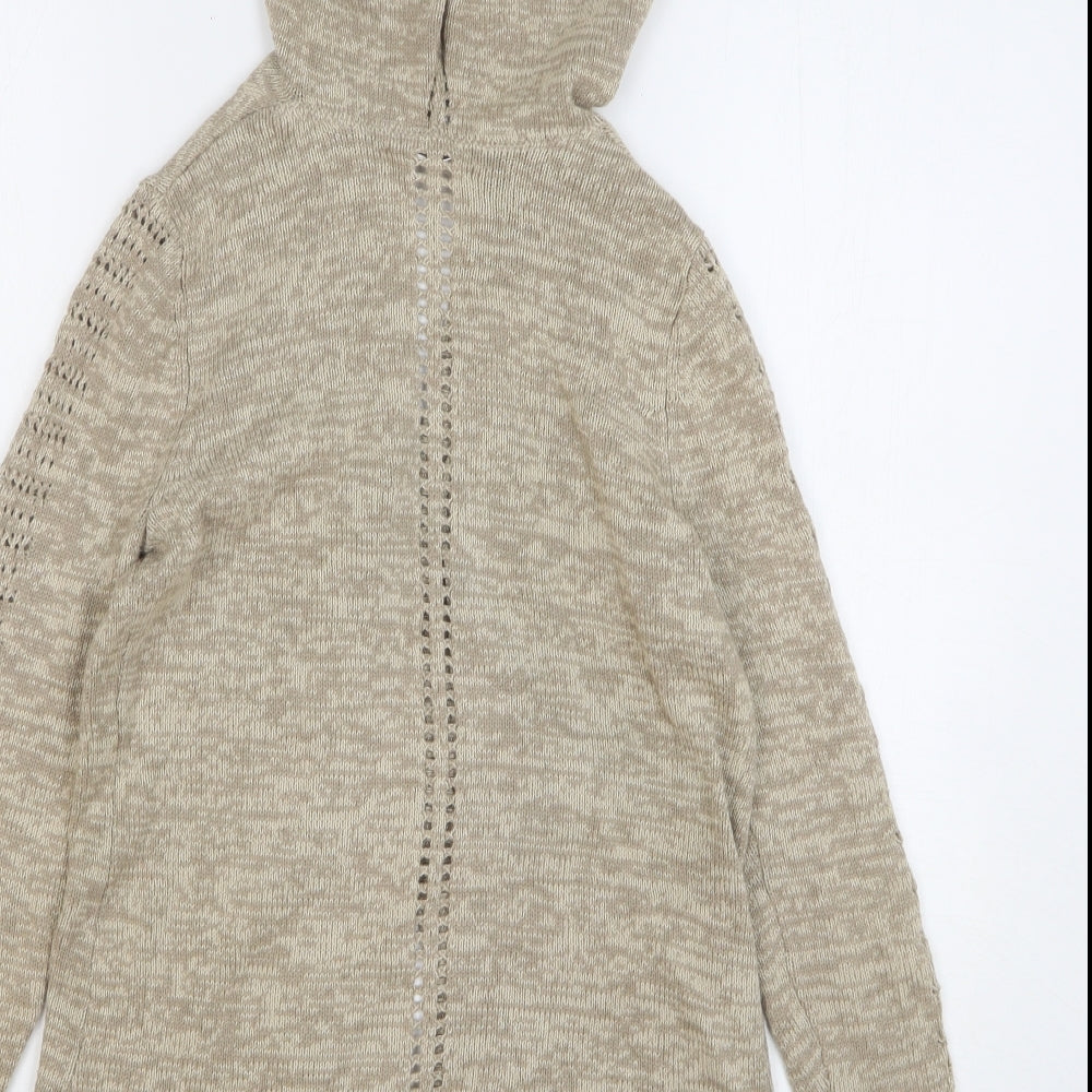 Max Studio Girls Beige Cotton Cardigan Hoodie Size 13-14 Years Tie
