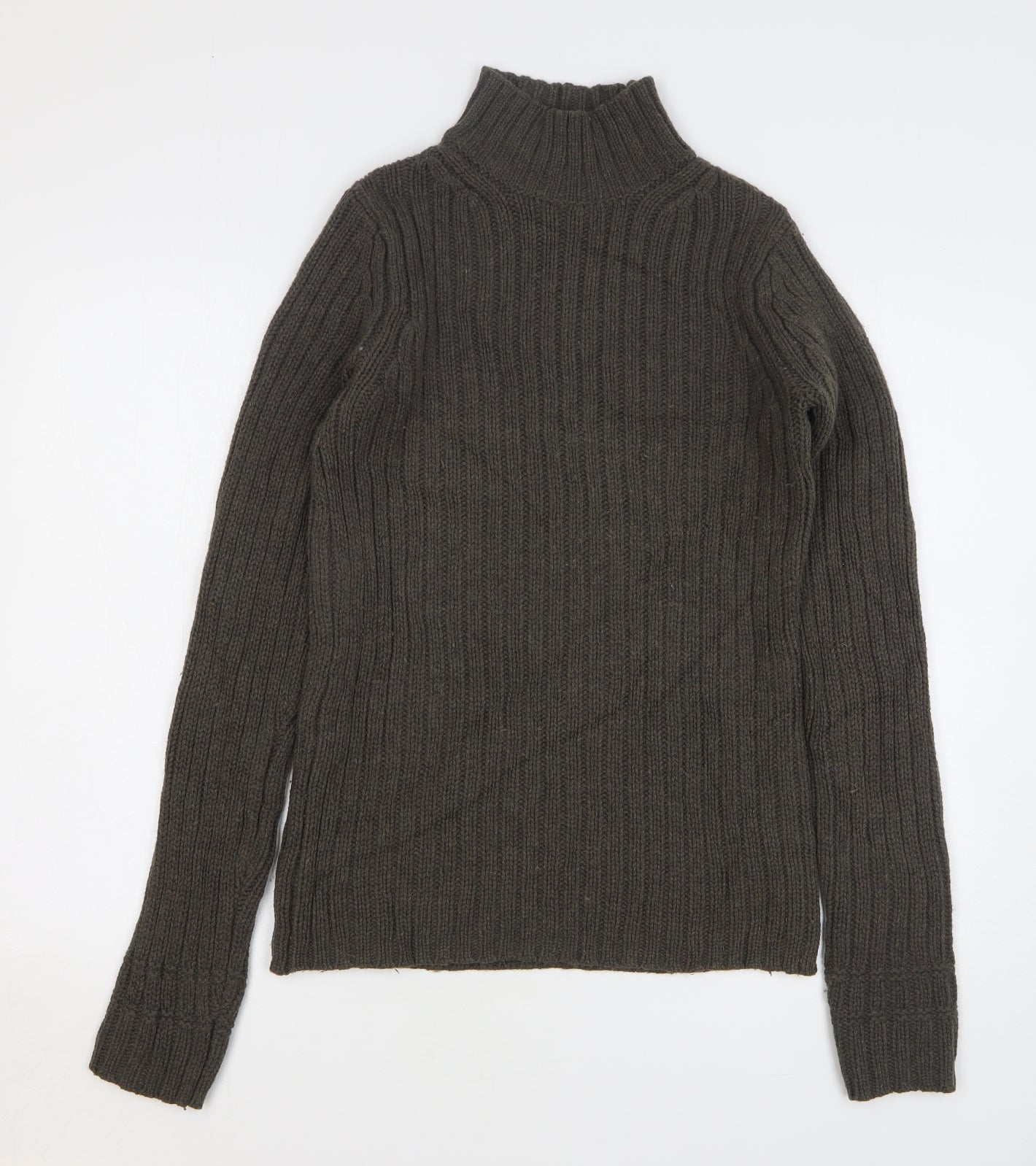 Uniqlo Mens Green High Neck Wool Pullover Jumper Size S
