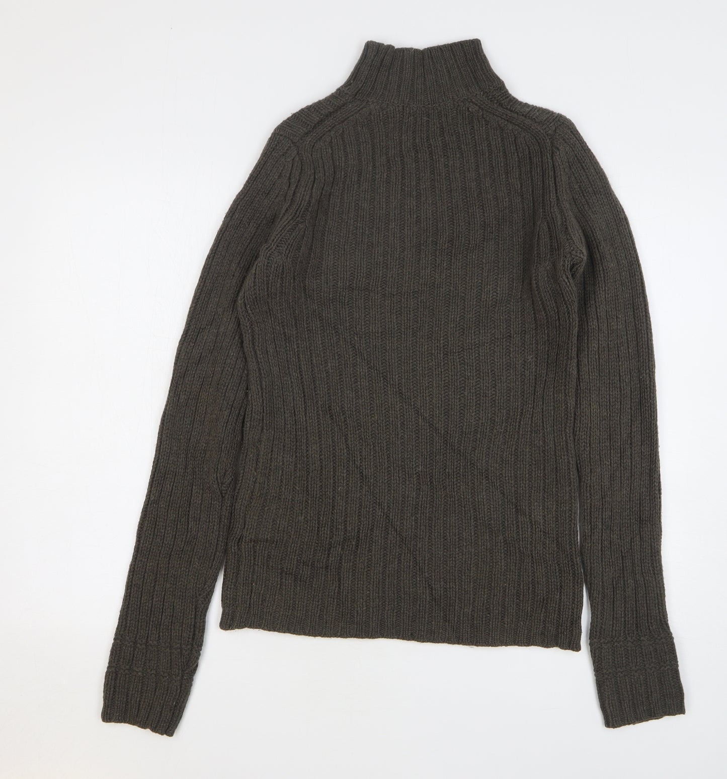 Uniqlo Mens Green High Neck Wool Pullover Jumper Size S