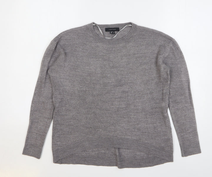 Atmosphere Womens Grey Round Neck Acrylic Pullover Jumper Size 6
