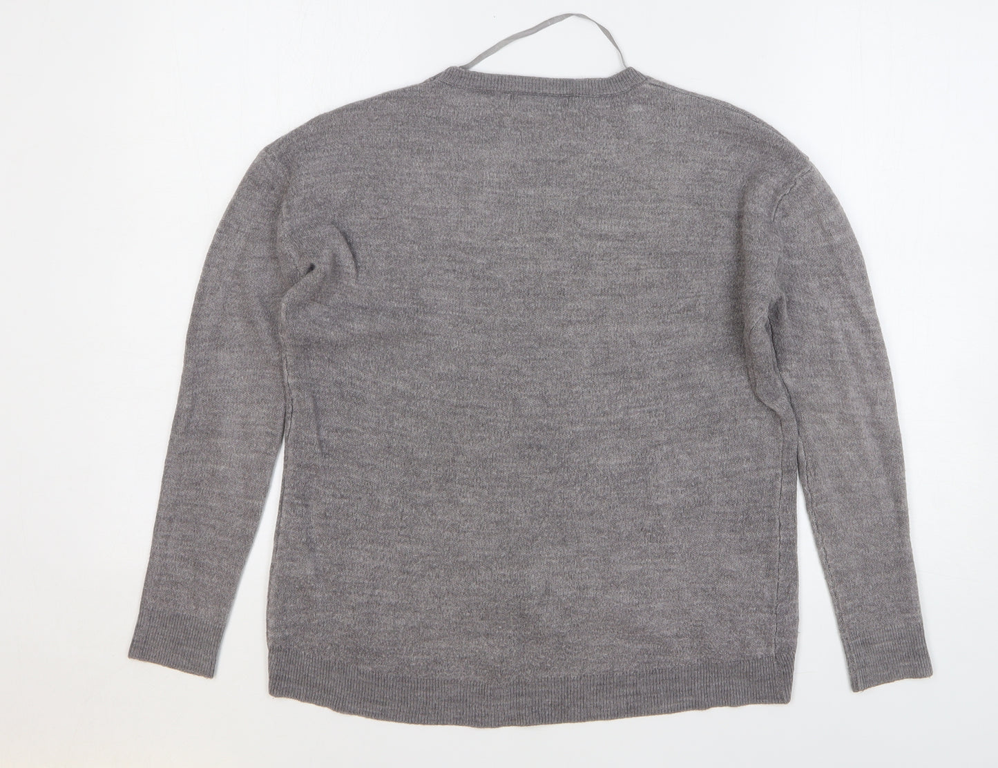 Atmosphere Womens Grey Round Neck Acrylic Pullover Jumper Size 6