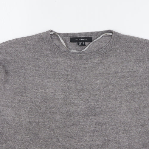 Atmosphere Womens Grey Round Neck Acrylic Pullover Jumper Size 6
