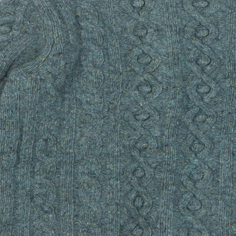 Pett Bateau Girls Green Round Neck Wood Cardigan Jumper Size 6 Years Button