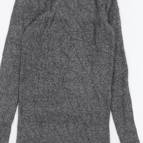 Warehouse Womens Grey Scoop Neck Viscose Pullover Jumper Size 6