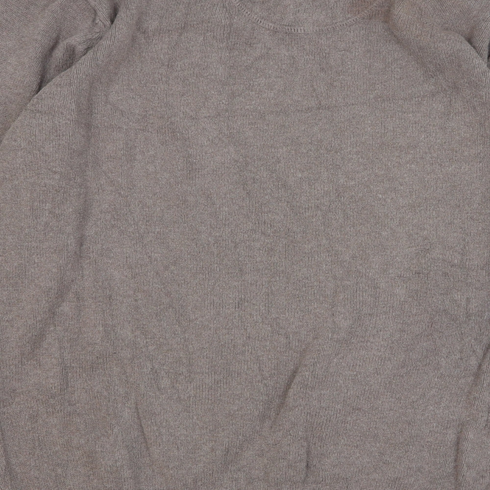 Debenhams Mens Brown V-Neck Cotton Pullover Jumper Size L