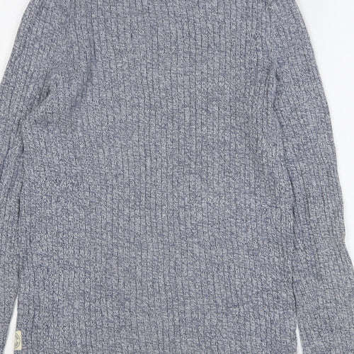 River Island Womens Blue Round Neck Cotton Pullover Jumper Size M