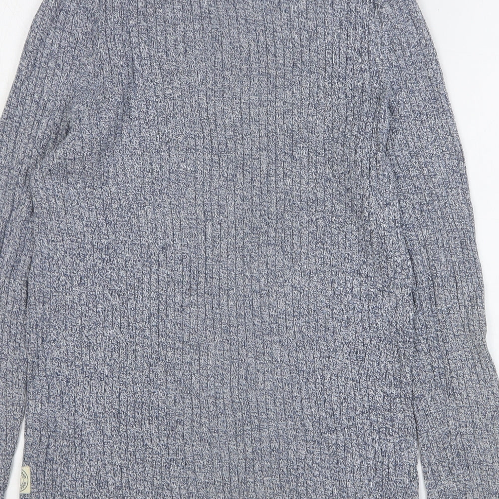 River Island Womens Blue Round Neck Cotton Pullover Jumper Size M