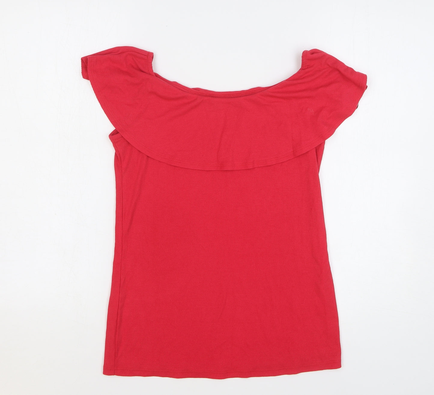 Papaya Womens Red Polyester Basic Tank Size 12 Boat Neck