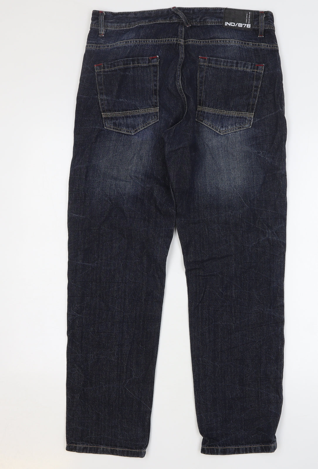 Industrialize Mens Blue Cotton Straight Jeans Size 34 L29 in Relaxed Button