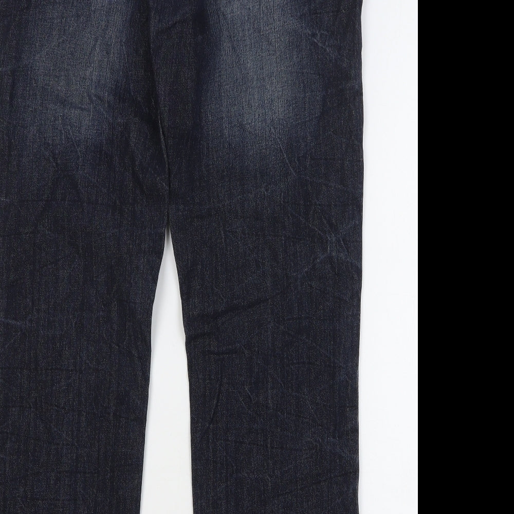 Industrialize Mens Blue Cotton Straight Jeans Size 34 L29 in Relaxed Button