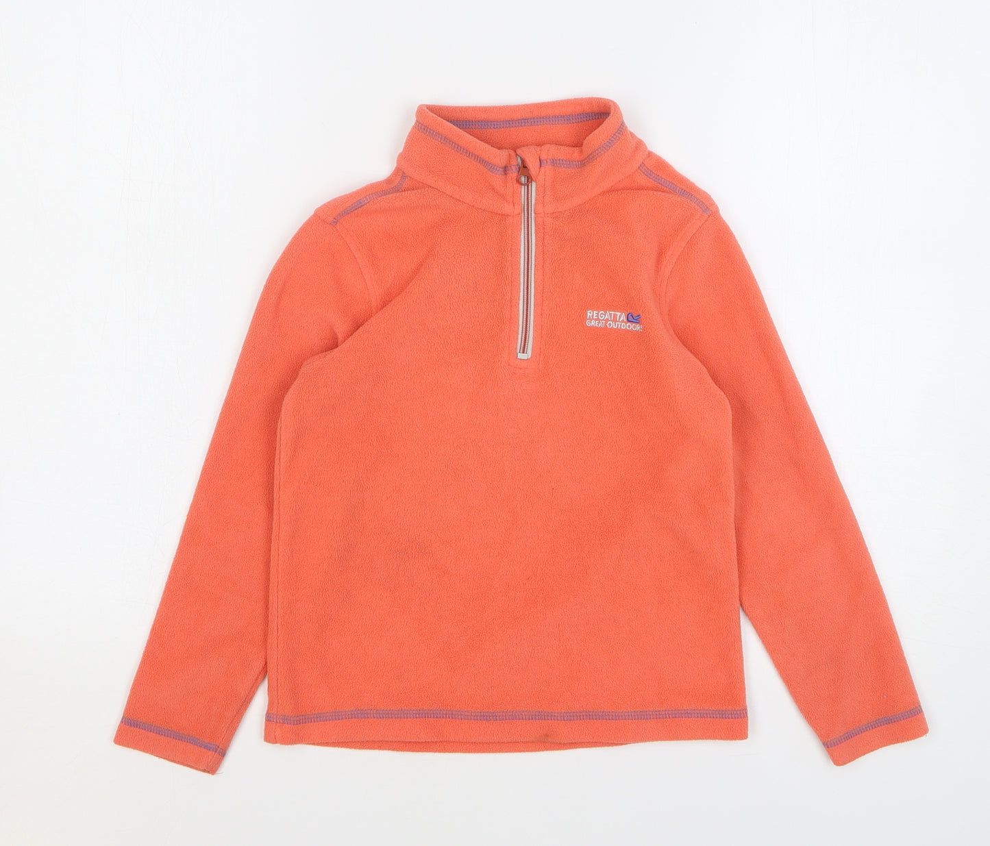 Regatta Boys Orange Polyester Pullover Sweatshirt Size 7-8 Years Zip