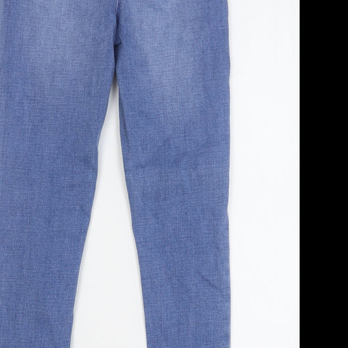 Matalan Girls Blue Cotton Skinny Jeans Size 9 Months Regular Button
