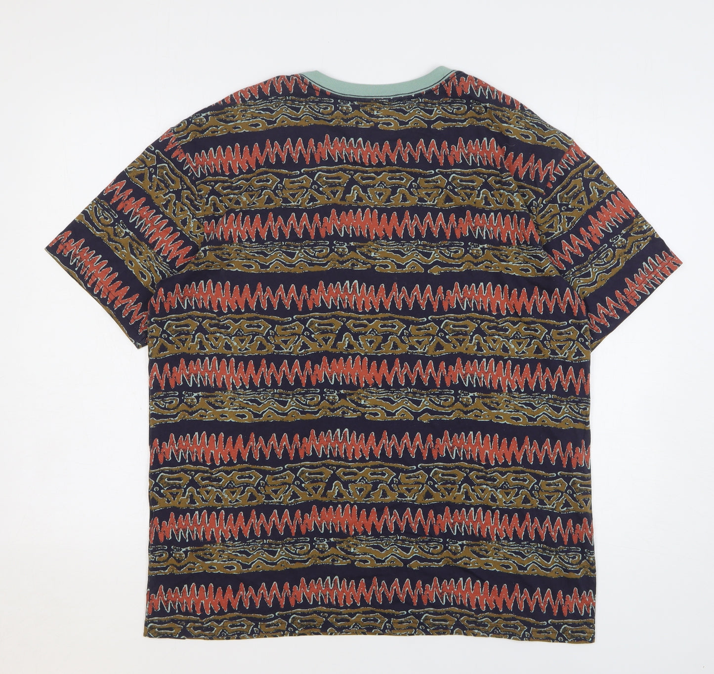 Billabong Mens Multicoloured Fair Isle Cotton T-Shirt Size M Round Neck