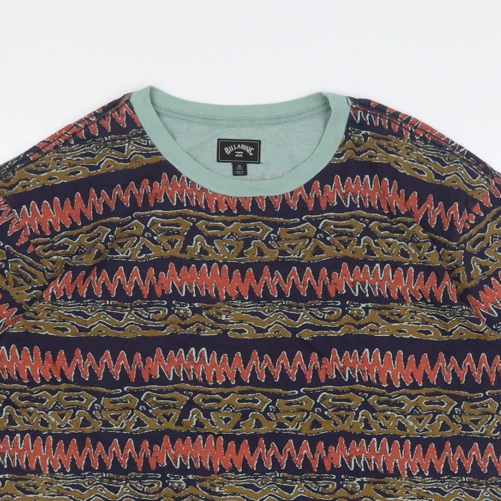 Billabong Mens Multicoloured Fair Isle Cotton T-Shirt Size M Round Neck