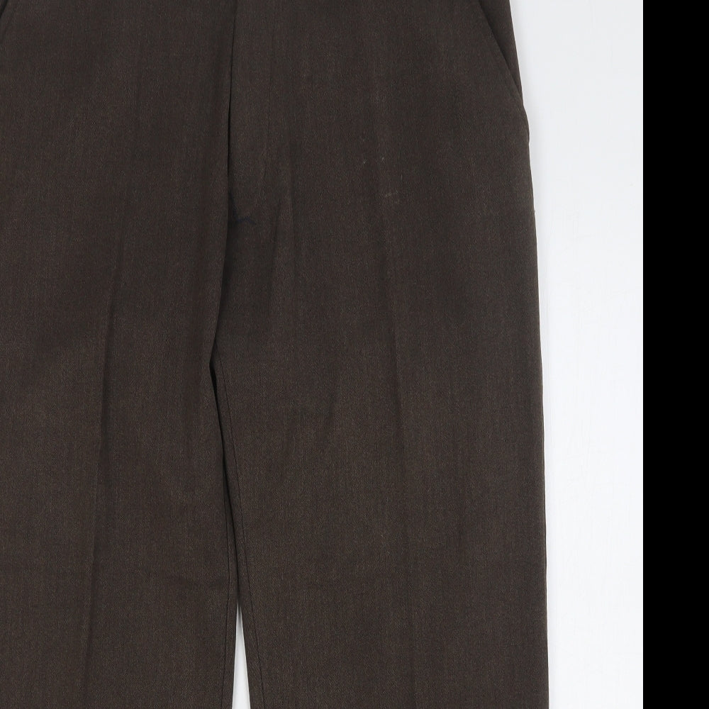 River Island Mens Brown Polyester Trousers Size 36 L28 in Regular Hook & Eye