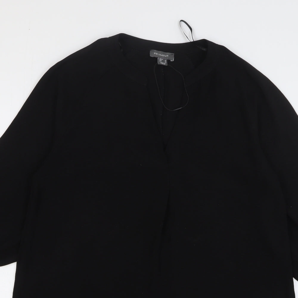 Primark Womens Black Polyester Shift Size 12 V-Neck Pullover