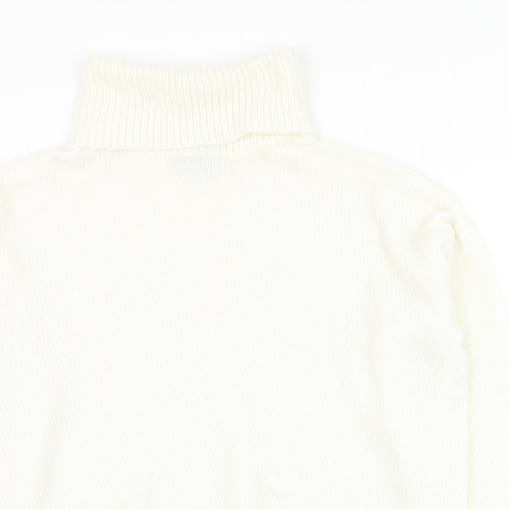 Primark Womens White Roll Neck Polyester Pullover Jumper Size 10