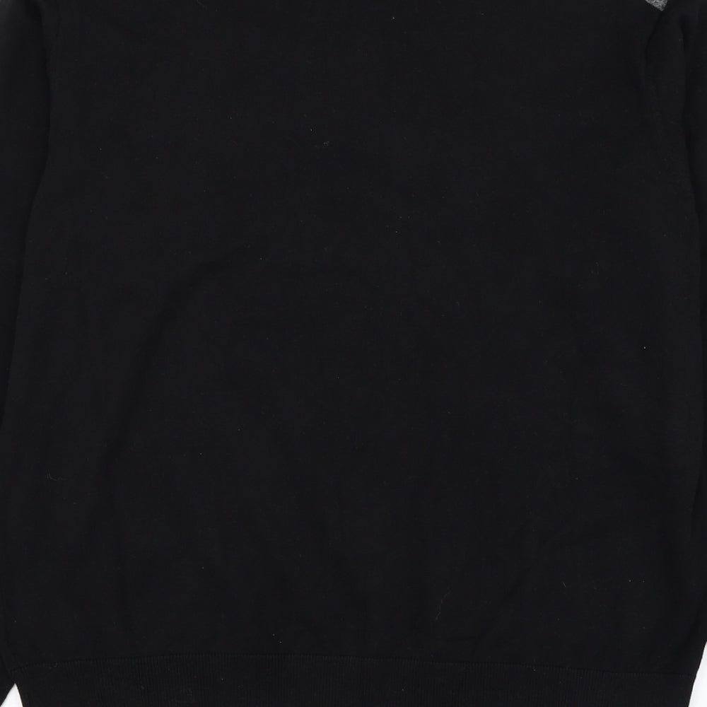 NEXT Mens Black Round Neck Cotton Pullover Jumper Size L